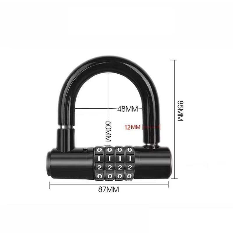 U-shaped 4 Digit Number Combination Password Lock Outdoor Travel Gym Safety Code Lock чёрный