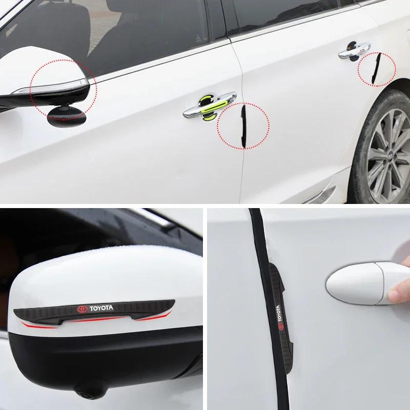 Vdcp6 4Pcs For Toyota Rav4 Corolla Chr Yaris Camry Cross Auris TRD Car Door Edge Anti-collision Strips Bumper Trim Sticker Accessories
