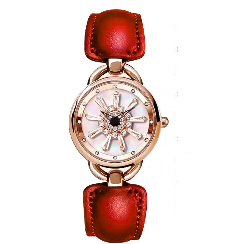 Snowflake Rotating Watch Retro Modern Niche Light Luxury Small Dial Women'S Watch Fashion
