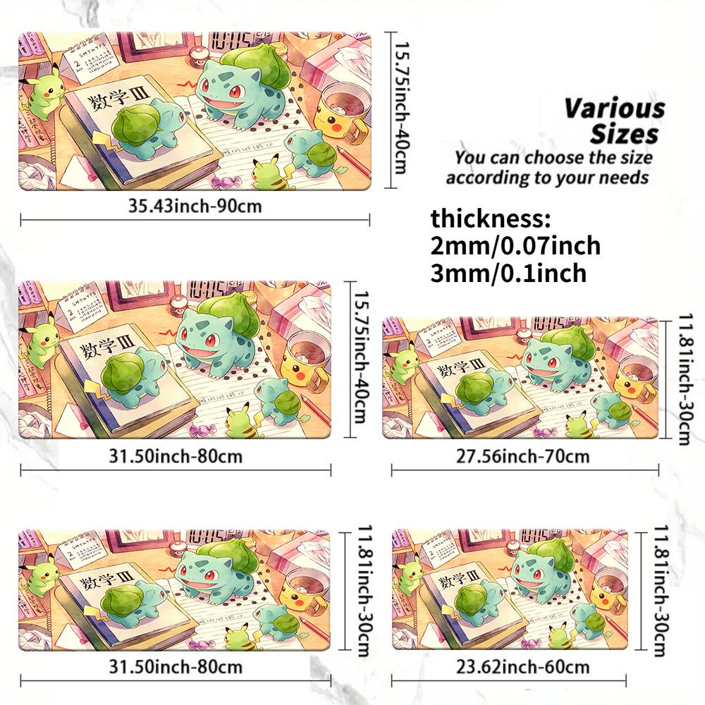 Pokemon Ash Pikachu Clay Style Gaming Mouse Pad NonSlip Desk Mat 30x80x0.2cm