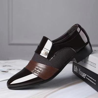 Modne wsuwane męskie buty wizytowe Męskie oksfordy Modne biznesowe buty wizytowe męskie 2025 Nowe Klasyczne Skórzane Buty Męskie do Garnituru Mężczyzna