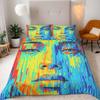 Human Face Comforter Cover Sets For Teens Lightweight Down Quilt Covers Abstract Shape Face Pattern Bedspread Cover No Comforter