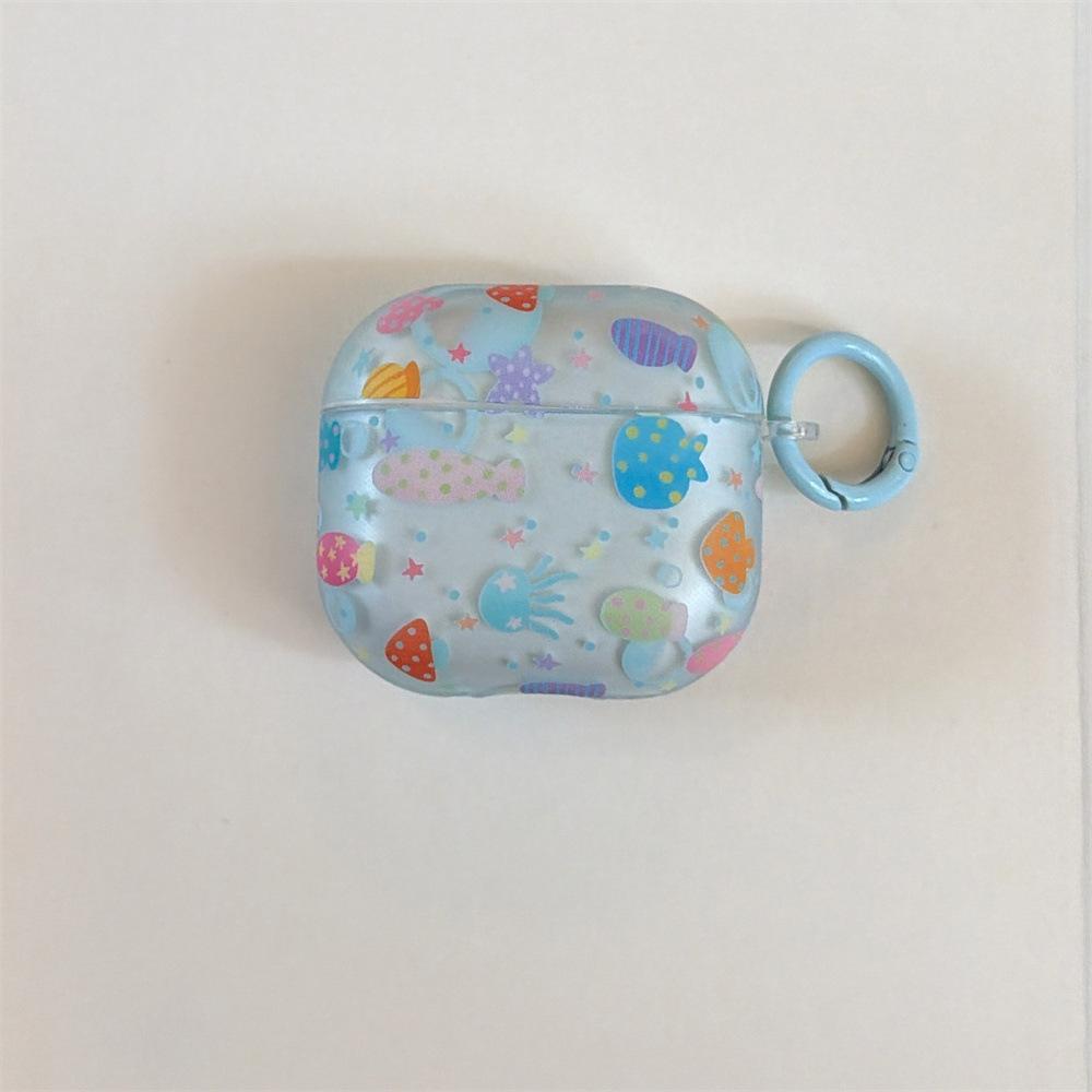 Cute underwater world matte mobile phone case for Apple AirPods 1 /1 generation cartoon pendant case PRO1/PRO