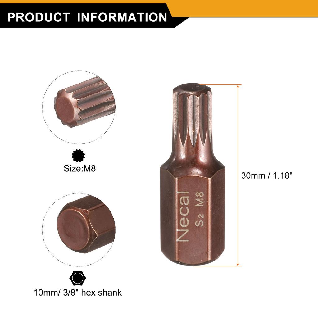 T20 T25 T27 T30 T35 T40 T45 T50 T55 M5 M6 M8 M10 M12 Torx Screwdriver Bit Hex Shank 30mm S2 Steel Security Tamper Proof Head Bit