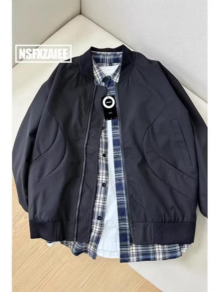 Men's 2025 Hong Kong Style Loose-Fit Baseball Jacket - Trendy, High-Quality, Rascally Handsome Spring/Autumn Fashion.