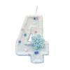 Winter Snowflake Themed Birthday Number Candle with Glittering Sequins For Parties Cakes And Special Occasion Decoration