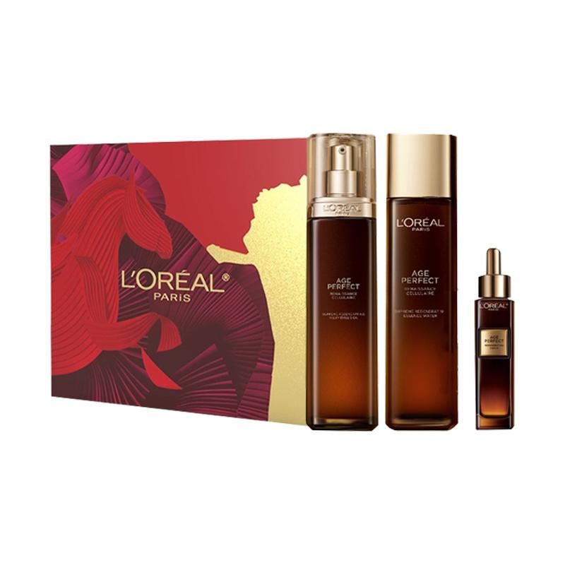 Loreal Paris Jinzhi Zhenyan Эмульсия-сыворотка с эссенцией черного трюфеля Набор для ухода за кожей 2026 Новогоднее лимитированное издание - Трехпредметный набор Jinzhi Zhenyan чёрный