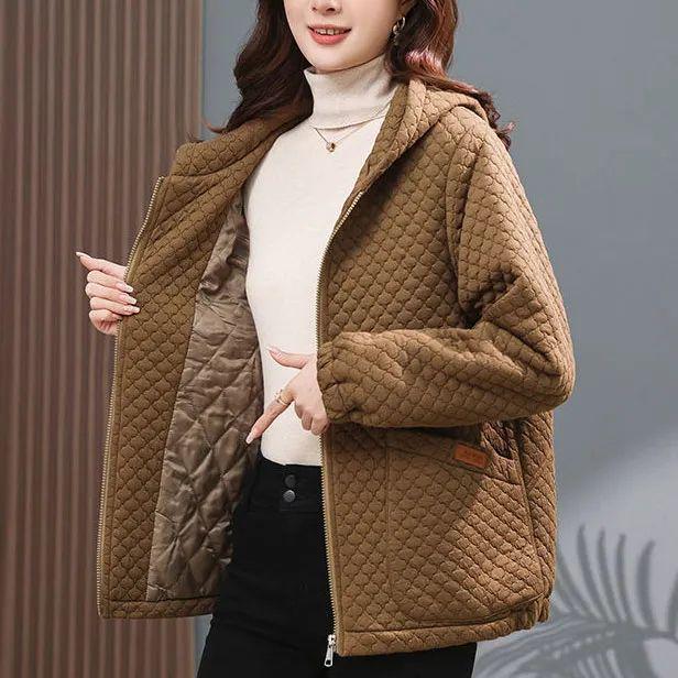 2025 Women's Winter Hooded Cotton Jacket: Stylish & Versatile Maternity Wear for Middle-Aged Temperament