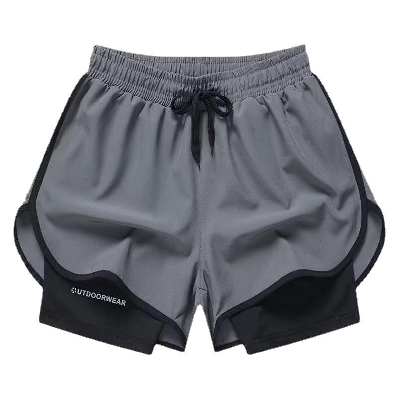 Men's Two-in-One Sports Shorts: Fitness, Running, Basketball - Anti-Exposure, Three-Point Design
