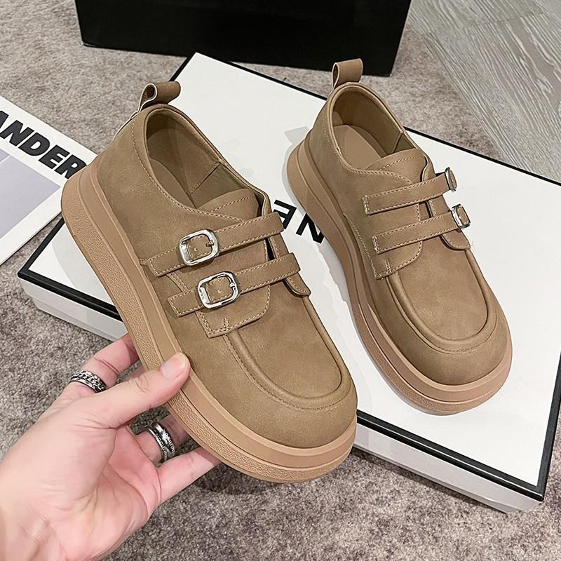 Platform Women's Autumn New British College Style Small Leather Shoes Retro Boken Single Shoes Women