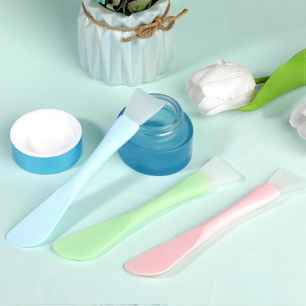 Silicone Facial Mask Applicator 4 Pcs Reusable Double-End Face Mask Brush Washable Beauty Spatula Tools for Clay Cream Gel And Mud Facial Masks Gentle