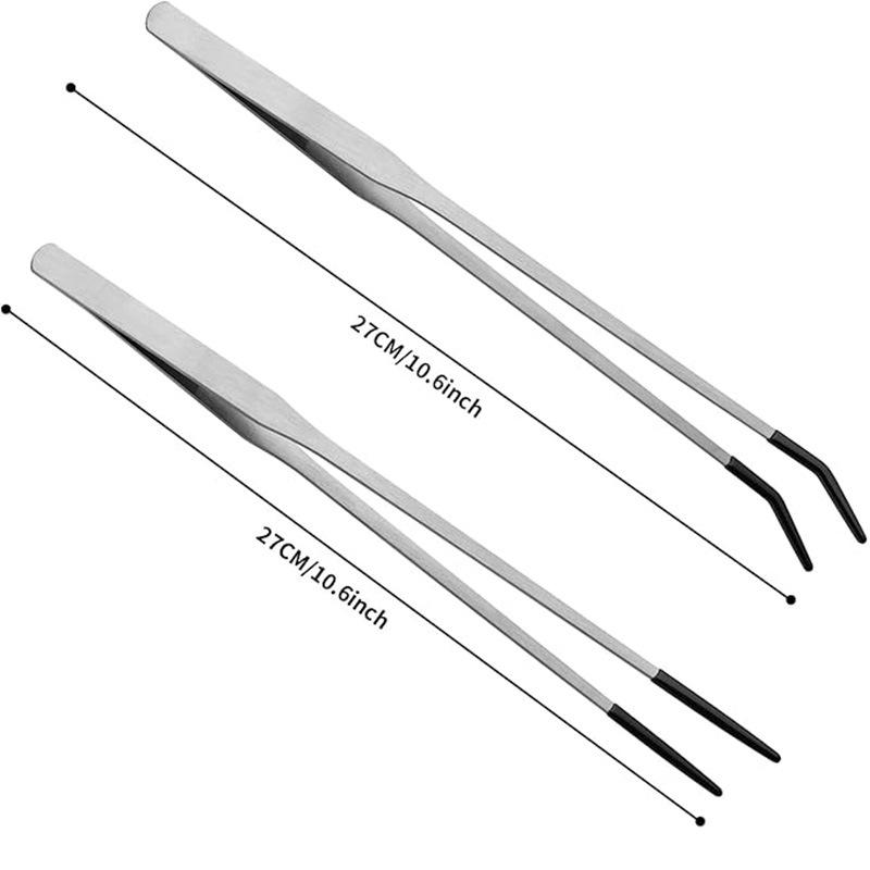 Bent Tip Tweezers For Crafts Stainless Steel Straight And Curved Nippers Tweezers Feeding Tongs For Reptile Lizards Spider