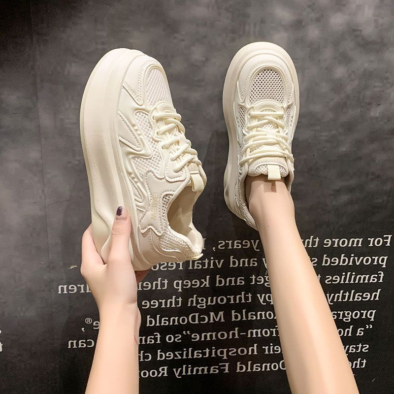 Versatile Platform Casual Board Shoes Sports Dad Shoes Women's New Summer Breathable Mesh Shoes Mesh Women