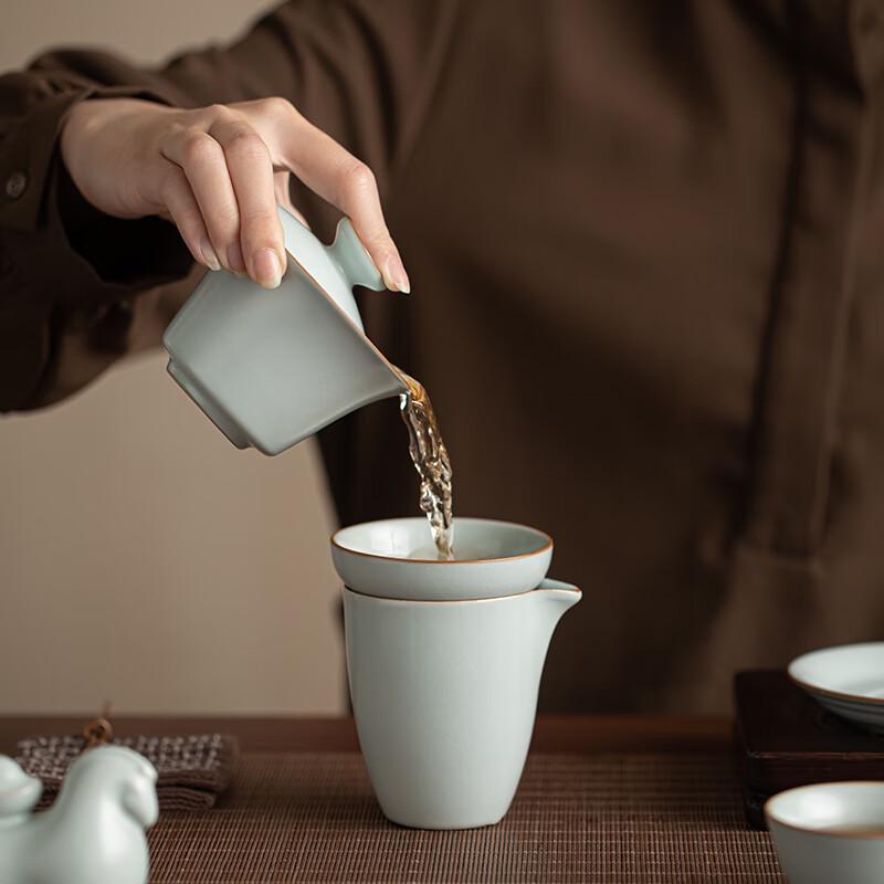 SUSHI CERAMICS Ru Kiln Cracked Glaze Kung Fu Tea Set