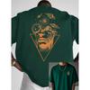Men's summer 100% pure cotton casual loose creative pattern front and back printed sports round neck short sleeved T-shirt top