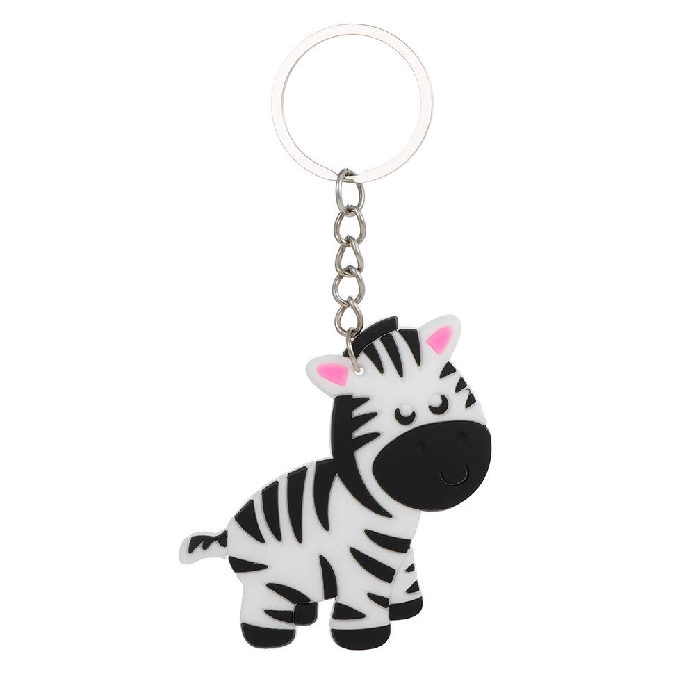 Jungle Animal Cartoon Keychain - Cute PVC Epoxy Pendant for Car Keys