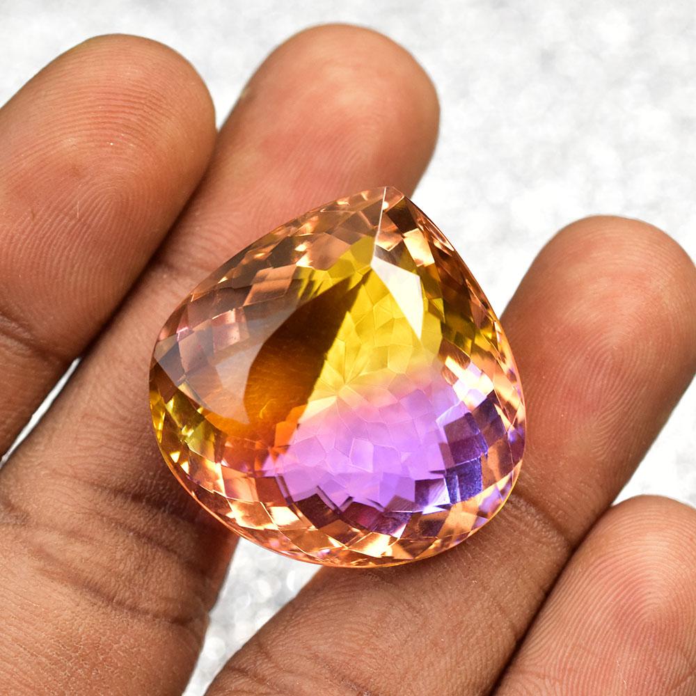 Lab-Created Tourmaline Loose Gemstone Multicolor Pear Shape 66.35 ct October Birthday Birthstone