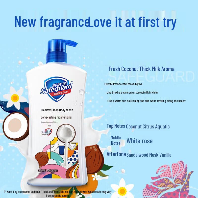 Safeguard Healthy Purifying Shower Gel, Coconut Milk Scent