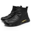 New Retro Men's Ankle Boots with Zipper, Casual High Top Men's Hiking Boots, Classic Leather Boots, Fashionable Motorcycle Shoes