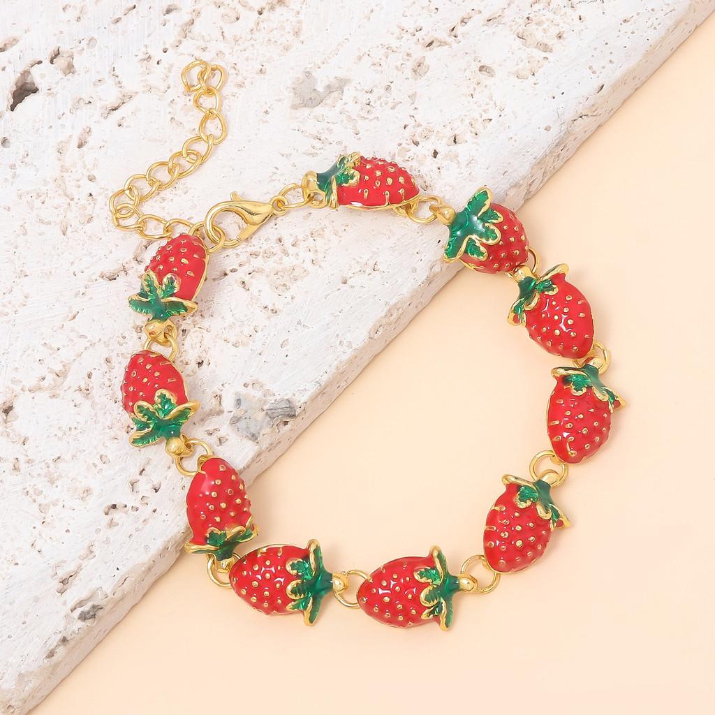 Creative Fruit Charm Bracelet With Metal Finish For Women And Men