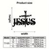 Iron Cross Metal Wall Art, 2D Black Flat Design for Indoor Outdoor Living Room Bathroom Kitchen Office Decor, Religious Farmhouse Hanging Ornament