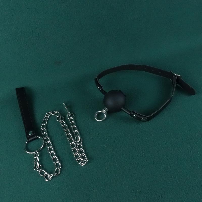Lockable Anti-Vomiting Dog Muzzle Gag - Large Size with One-Word Strap for Kinky Outdoor Use