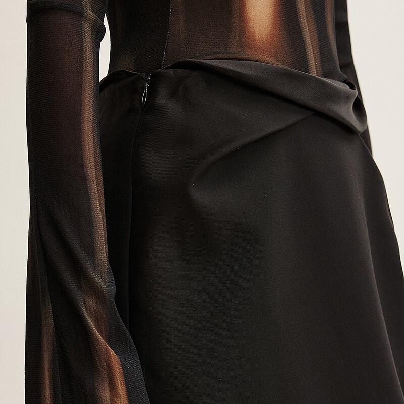Less 2025 Autumn Straight Mid-Length Skirt