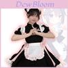 Original Chinese Style Cosplay Costume Cute Maid Outfit With Hollowed-out Cheongsam Dress By Yixiao Yi