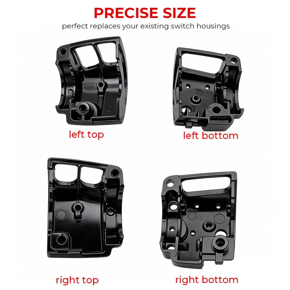 Handlebar Switch Kit Switch Housing W/Button Cover Cap Fits for Harley 2002-2017 VRSC/1996-2012 Sportster/1996-2011 Dyna Softail/1996-2013 Road King