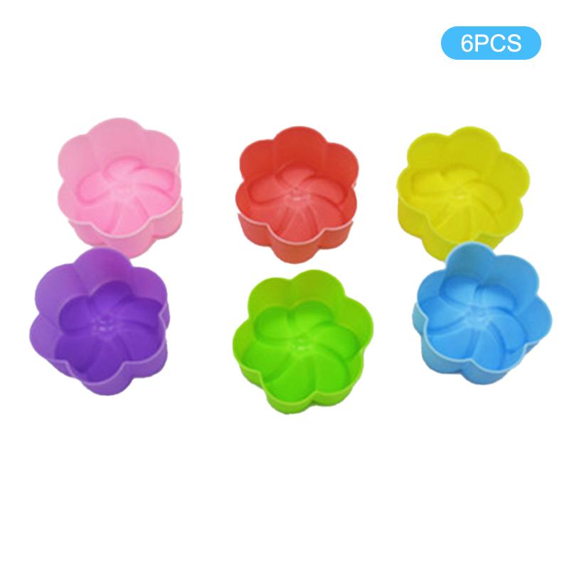 

5Cm Begonia Flower Silicone Mold Muffin Liners Cupcake Bakeware Kitchen Gadgets Mould For Pastry Baking Diy Cake Tools Party 6PCS