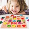 Wooden Puzzles for Toddlers Montessori Baby Learning Alphabet Number Shape Puzzle Toys Kids Educational Matching Board Wood Game