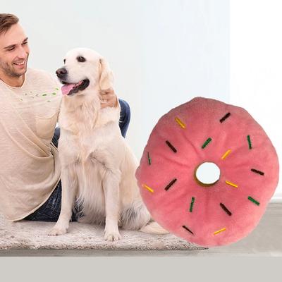Sweet Donut Shaped Dog Toy Chew Toy Resistant Puppy Teeth Cleaning - Safe, Durable, Washable Toy for Pet Companion