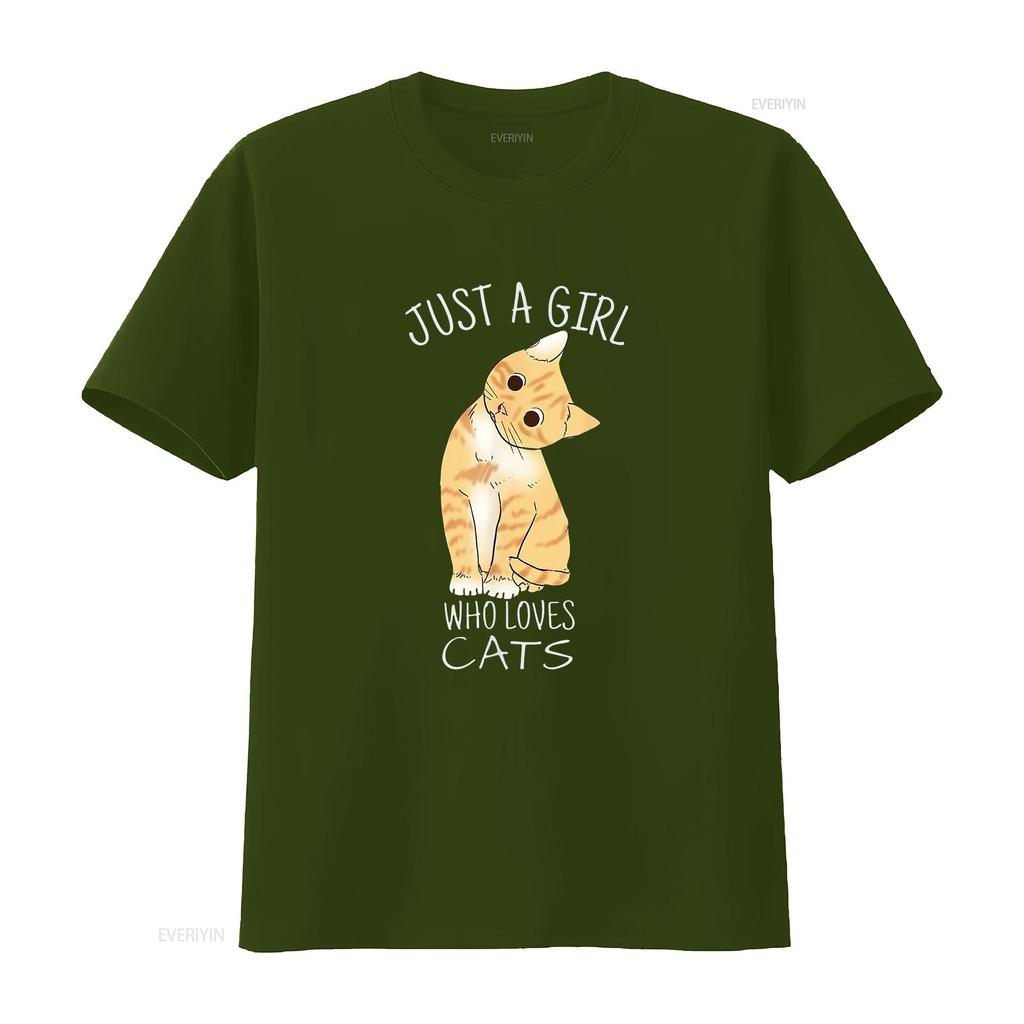 Just A Girl Who Loves Cats For Cat Lover Fashionable Women s T Shirt with Designs vintage Washed Soft Unisex designer clothes