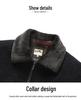 Men's Winter Fleece-Lined Corduroy Jacket with Shearling Collar - Warm Casual Coat for Middle-Aged and Older Men