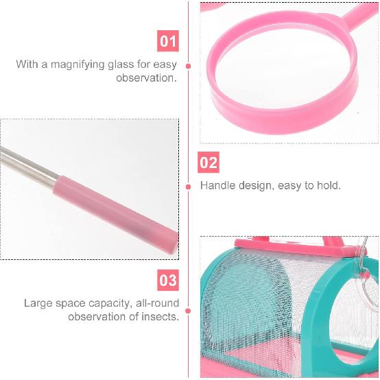 Gadpiparty Kids Insect Catching Tools - Outdoor Exploration Set with Cage, Tweezers, Magnifying Glass, Net & Observation Cup - Learning Toys for