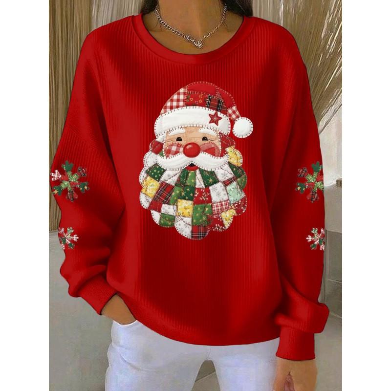 Christmas 3D Print Pullover Hoodie Womens Streetwear Loose Fit