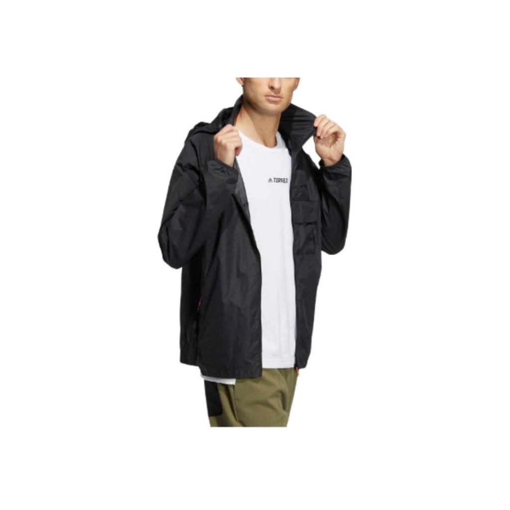 Adidas Outdoor Hooded Long Sleeve Sun Protection Jacket Men jackets Black HN4535