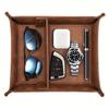 1 Stück Retro-Stil PU-Leder Wasserdichte & Kratzfeste Schreibtisch-Organizer-Schale, Vintage-Aufbewahrungsbox für Zuhause/Büro