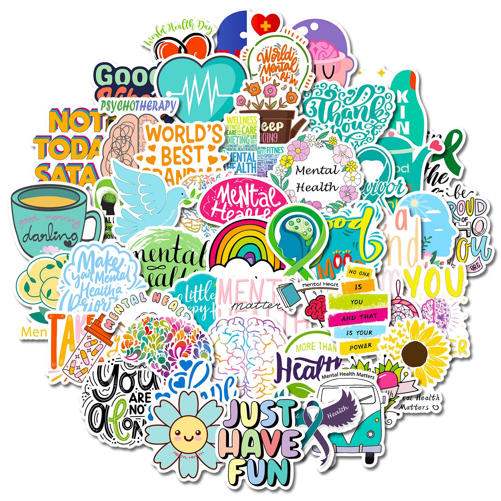 

50 Mental Health Education Awareness Stickers, Mental Health Awareness Stickers