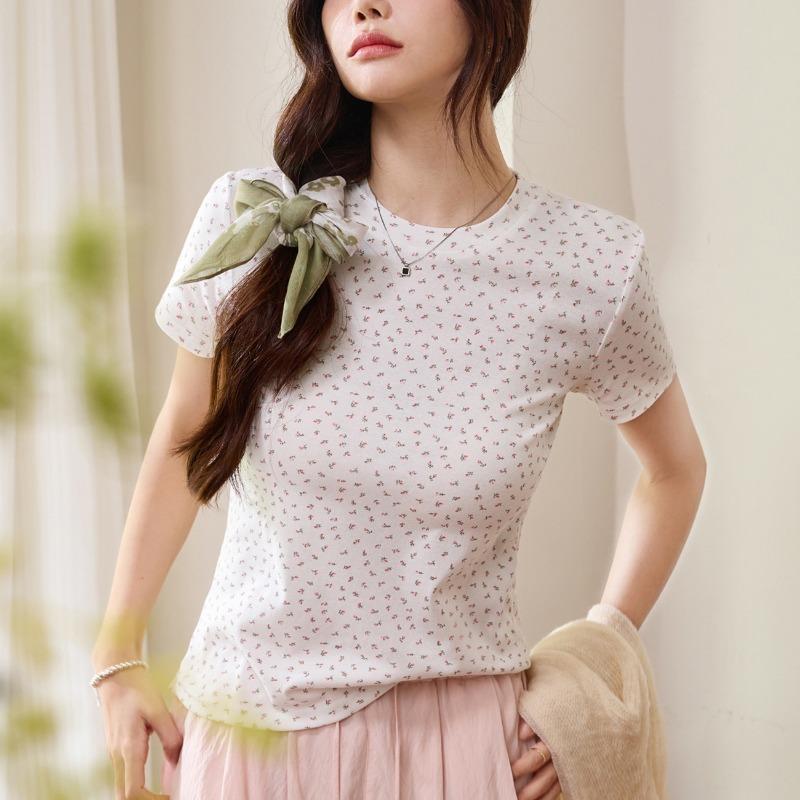 

Женская маленькая свежая 180 г легкая свободная тонкая белая футболка лето хлопок короткий рукав новая мода принт универсальные топы XL белый