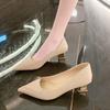 2025Women's Single Shoes Spring New Pointy Geometric Banquet Professional High Heels Casual Fashion Temperament Taper Heel