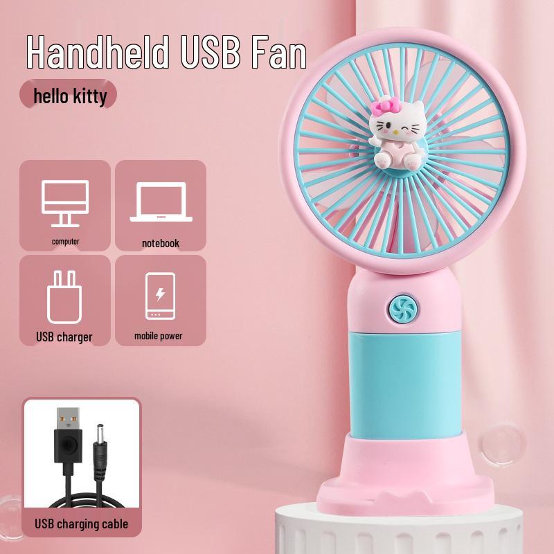 Portable Mini Cartoon Flower USB Desk Fan - Student Gift