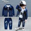 Fashion Spring Autumn Toddler Boys Sports Suits Children Casual Clothes Sets Denim Clothing for Kids Boys