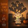 Wooden Material Shadow Projection Candle Holder Pumpkin Shadow Candlestick  Halloween Party