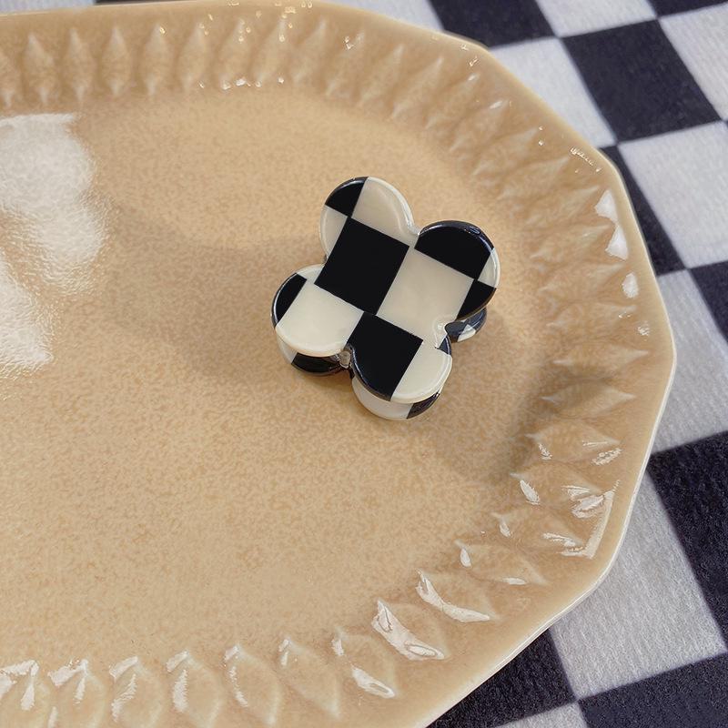 Корейская заколка-утиный нос в шахматном порядке - модная бесшовная заколка для женщин F494 Flower