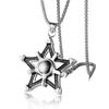Hip Hop Trendy Fiery Cross Titanium Steel Pendant Necklace for Women & Couples