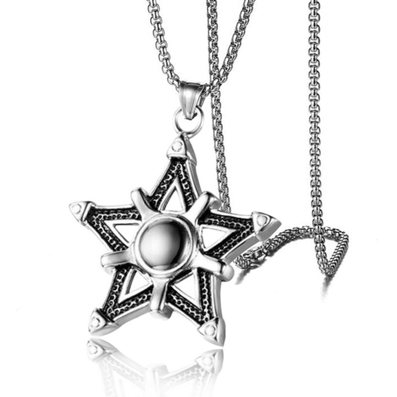 Hip Hop Trendy Fiery Cross Titanium Steel Pendant Necklace for Women & Couples