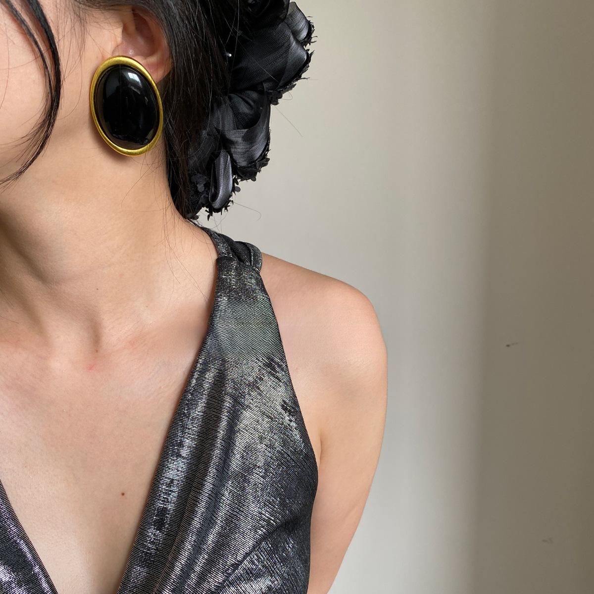 

Серьги Ankela Red Oval для женщин, ретро-дизайн для женщин, модные элегантные серьги-гвоздики, легкие, роскошные и высококачественные ювелирные изделия чёрный