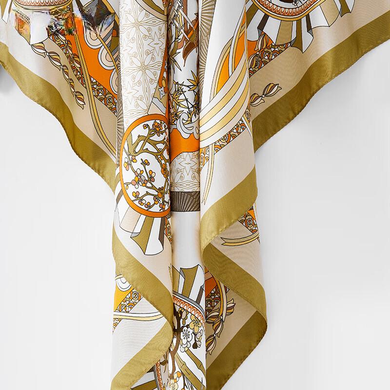 Wanshili 88cm Mulberry Silk Square Scarf