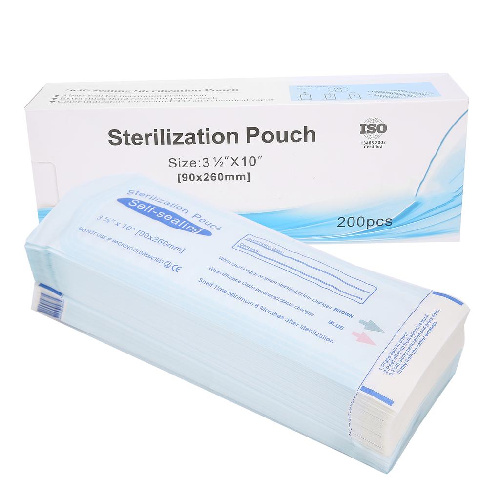 200pcs / Box 90 X 260mm Self Sealing Dental Pouch Disposable Dental Tattoo Tool Storage Bag